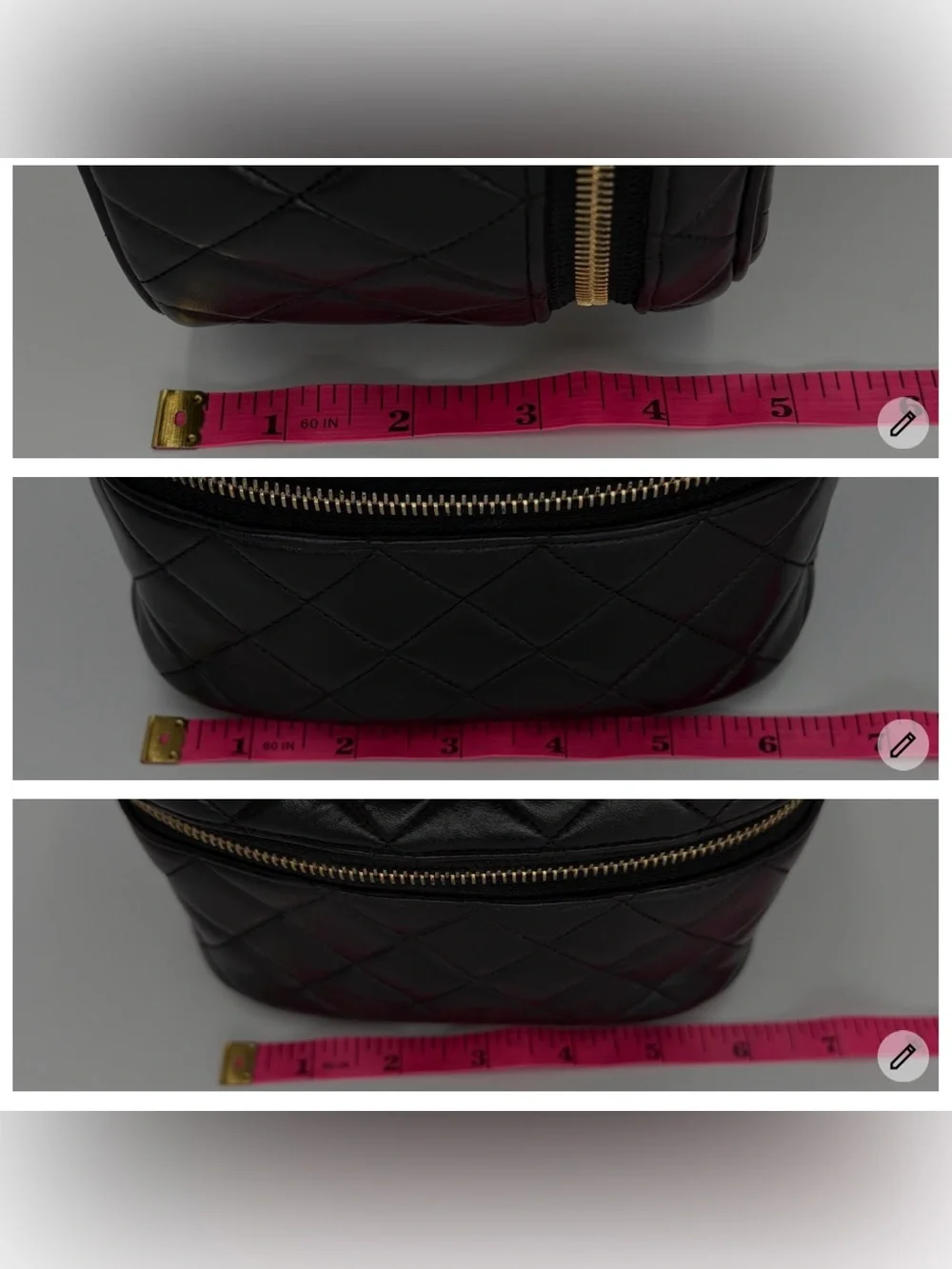 CHANEL Black Quilted Matelasse Vanity Bag w/Dust Bag and Entrupy COA - Picture 10 of 12